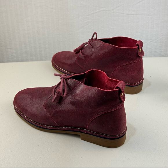 Hush Puppies Cyra Catelyn Burgundy Sparkle Suede Ankle Bootie Women’s 10 EUR 42 - Picture 4 of 12
